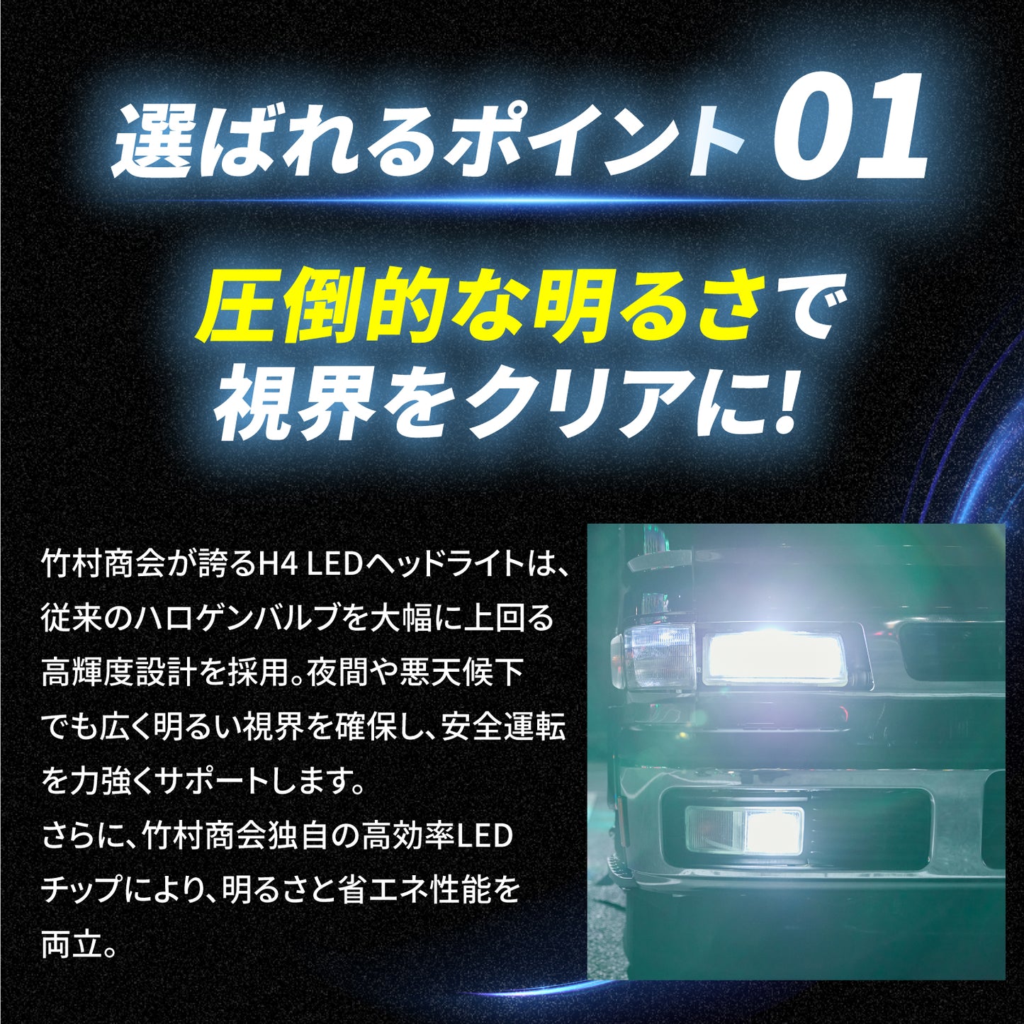 H4ヘッドライト専用LEDバルブ(take168)