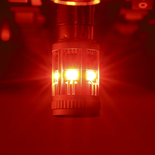 S25 ダブル 抵抗内蔵 LED レッド 2個セット bay15d 180度 段違いピン (take156)