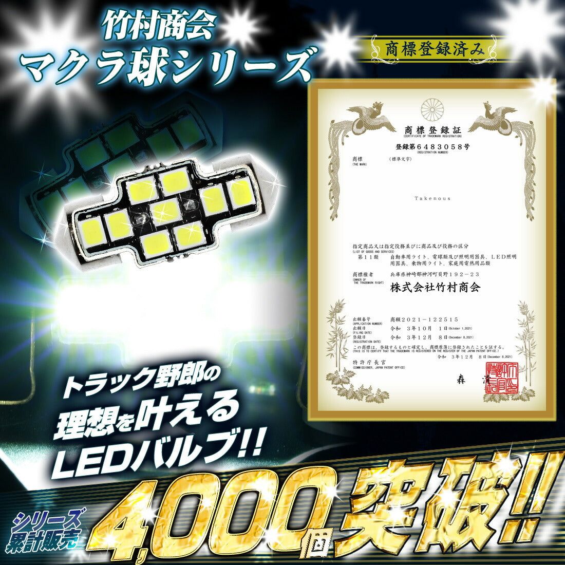 竹村商会 】マクラ球 T10×28mm 31mm 36mm 39mm 41mm(take129)