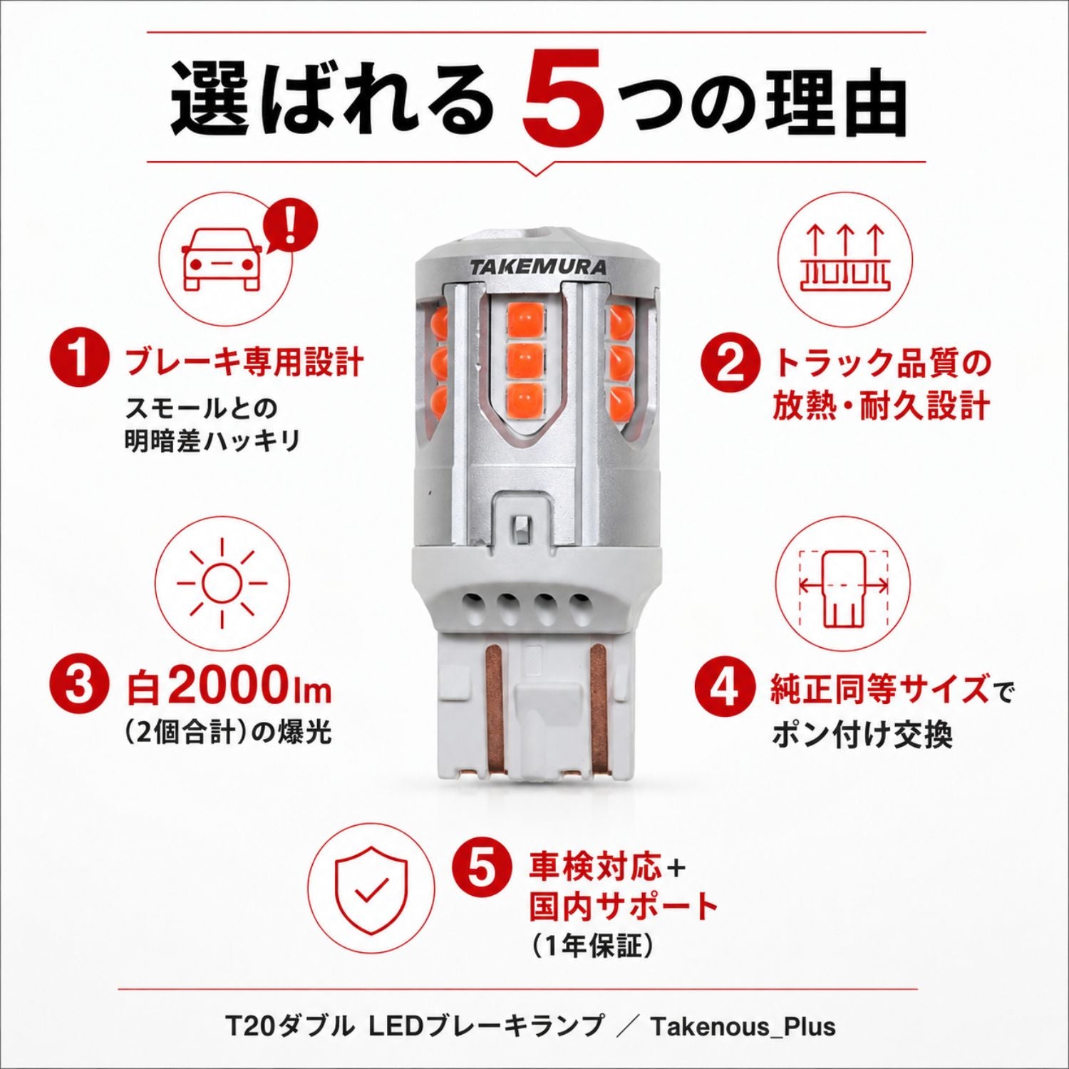 竹村商会 】T20ダブルブレーキランプ専用バルブ(take163)