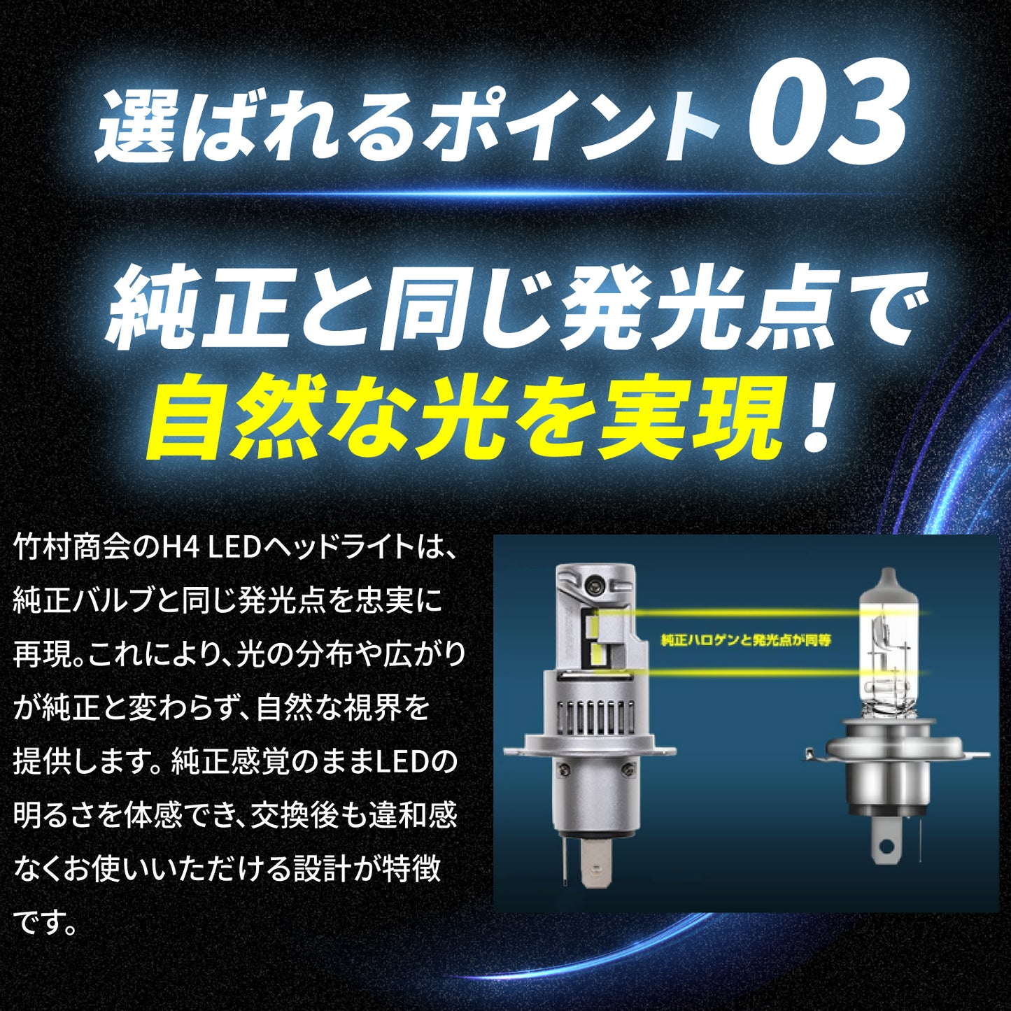 H4ヘッドライト専用LEDバルブ(take168)