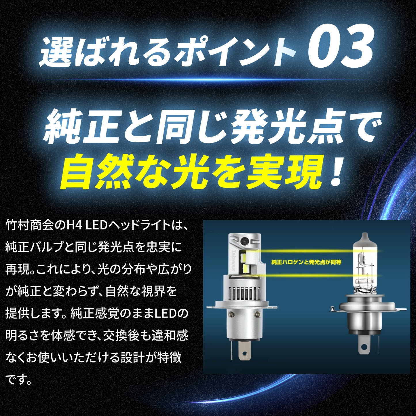 H4ヘッドライト専用LEDバルブ(take168)