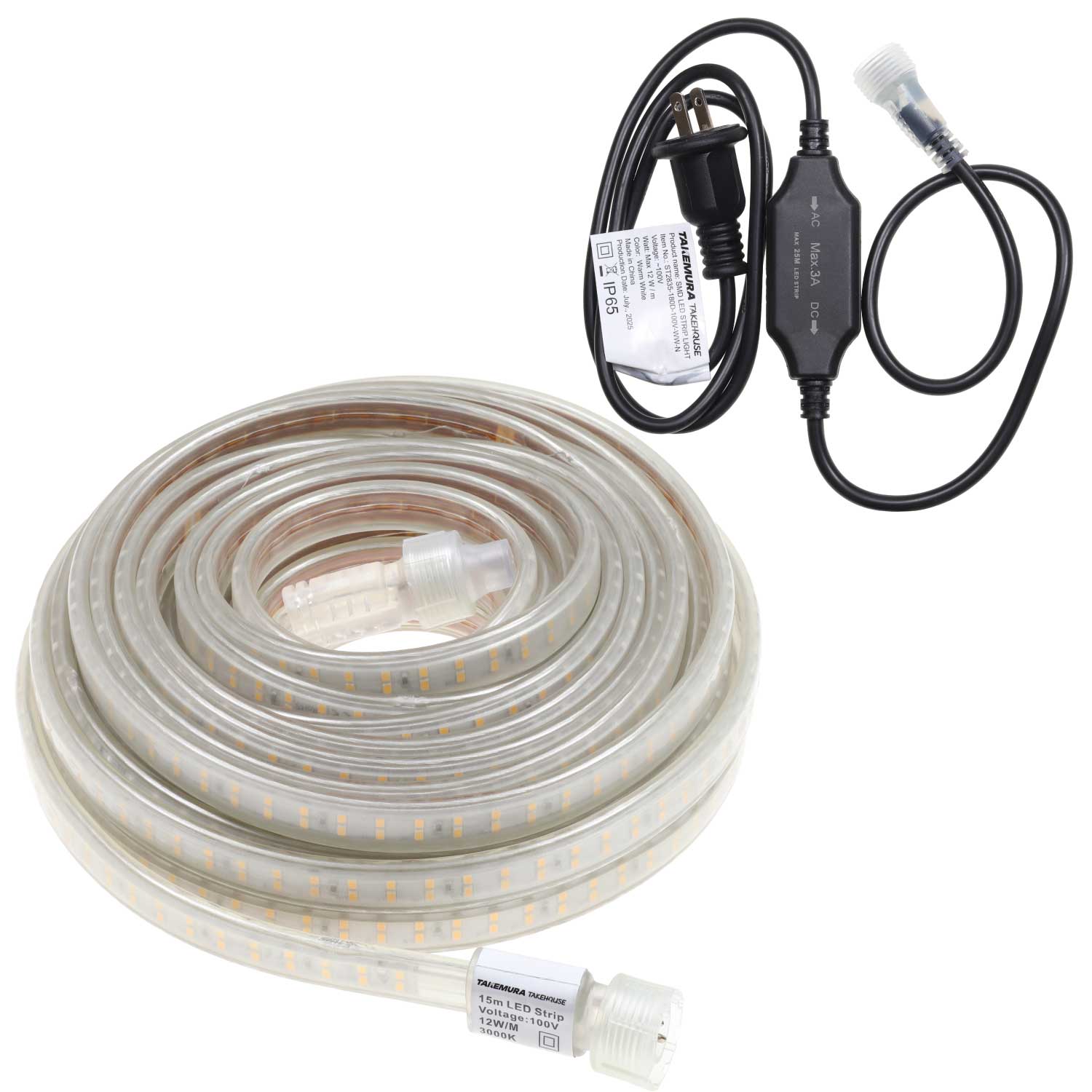 竹村商会 】TAKEHOUSE 100v 屋内外専用LEDテープライト 5m/10m/15m
