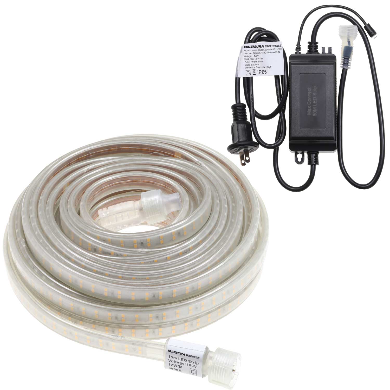 竹村商会 】TAKEHOUSE 100v 屋内外専用LEDテープライト 5m/10m/15m