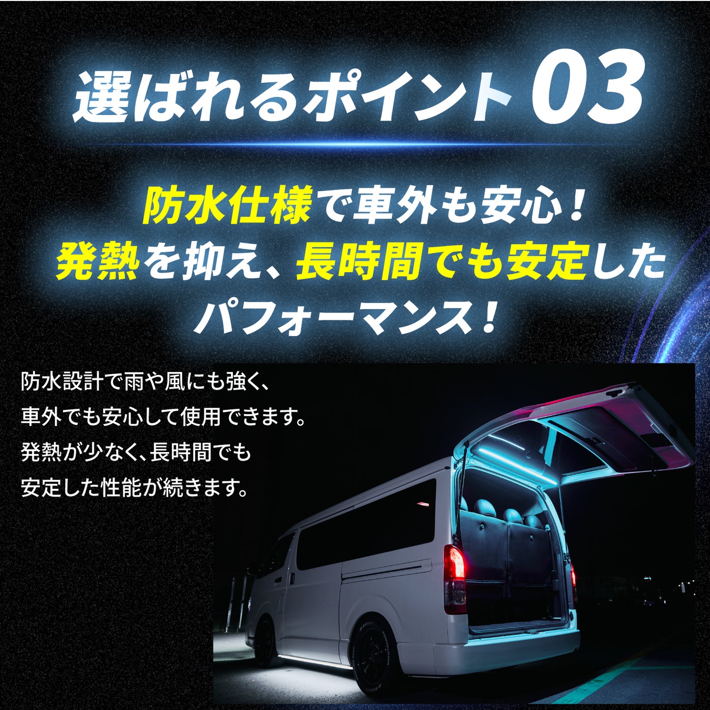 12v専用 最新版LEDテープ 防水タイプ  1m 2m 3m (take119)