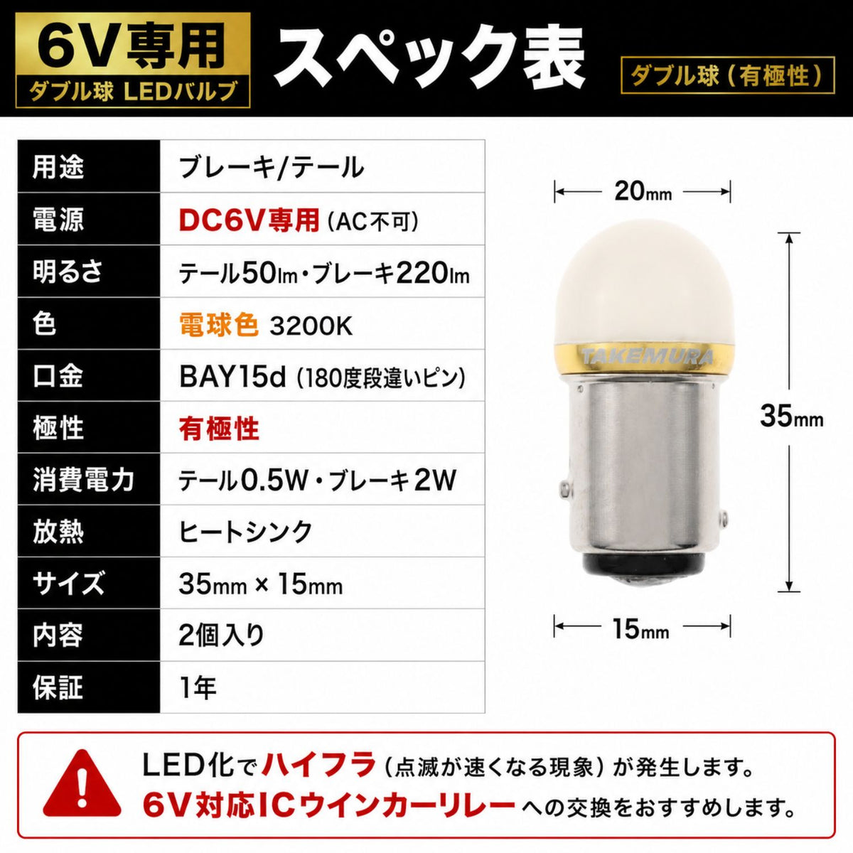 6v専用ルミナスルーセントバルブ(take62)